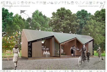 Normafa pavilon pályázat - rangsorolás nélküli díj - szerzők: Borbás Réka, Borbás Renáta, Szarvas R. Zoltán, Szigony J. Gergely, Szintén Bianka 