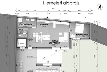 Cohousing, Debrecen - I. emeleti alaprajz - tervező: Kiss Tamás