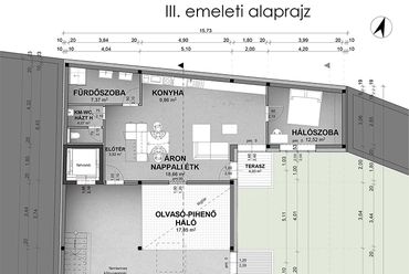 Cohousing, Debrecen - III. emeleti alaprajz - tervező: Kiss Tamás
