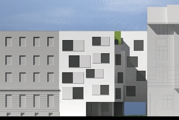 Cohousing, Debrecen - Déli homlokzat - tervező: Kiss Tamás