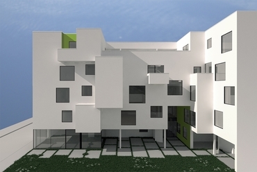 Cohousing, Debrecen - Belső udvar - tervező: Kiss Tamás