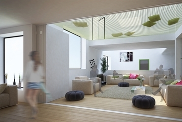 Cohousing, Debrecen - Közösségi nappali és pihenő háló - tervező: Kiss Tamás