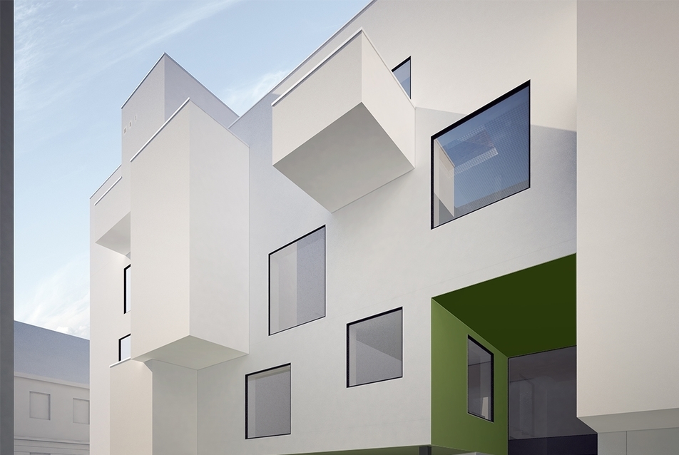 Cohousing, Debrecen - A bejárat - tervező: Kiss Tamás