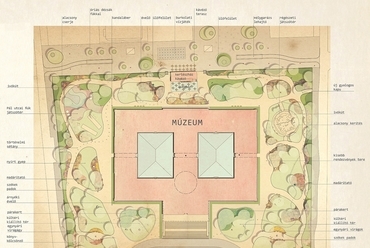 Múzeumkert ötletpályázat, a Múzeumkert kertépítészeti terve - tervezők: Vincze Attila, Rahnama Azadeh, Bognár Emese