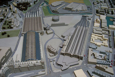 A Saint Pancras és a Kings Cross pályaudvarok közös fejlesztési terve. Forrás: Wikipedia