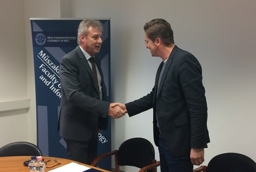 Szarkándi János és Dr. Bachmann Bálint - A CeMBeton és a PTE együttműködési megállapodása