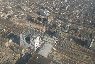 Utrecht Centraal, légifelvétel, 2014. Forrás: Wikipedia
