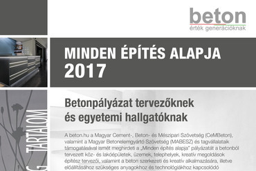 Minden építés alapja 2017 pályázat