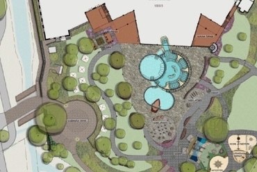 Veresegyház, rekreációs zöld tengely koncepció és termálfürdő kiviteli terve - tájépítész: Illyés Zsuzsanna