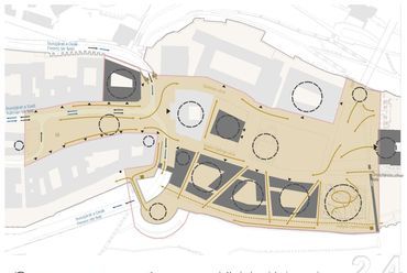 a Szent György- és Dísz  tér közlekedési rendszere - építész: Ükös Tamás