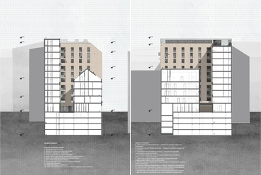 Metszet - építész: Monory Rebeka, Török Szabolcs Bence DLA
