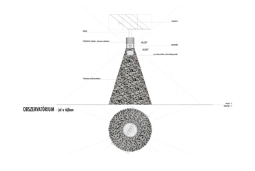 A hortobágyi obszervatórium vázlata - építész: Major György DLA, Szántay Zsófia