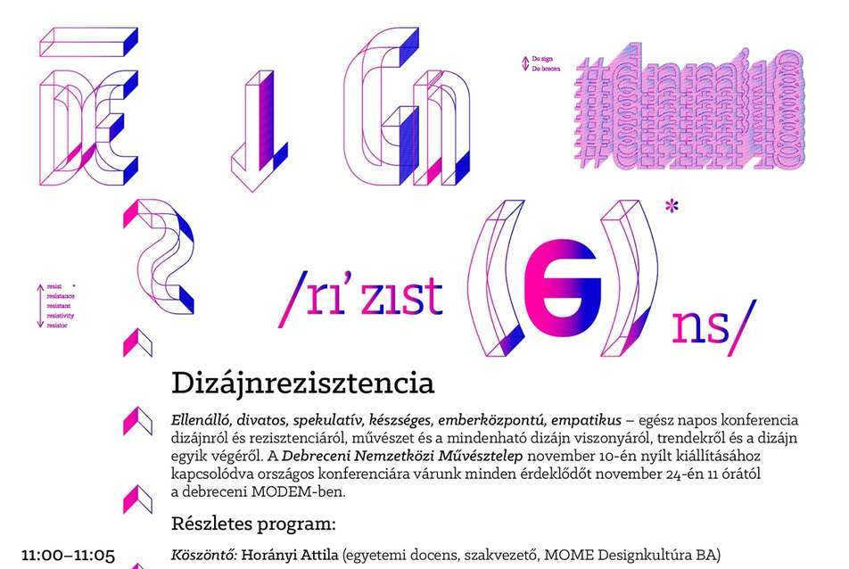 Dizájnrezisztencia — országos konferencia dizájnról, ellenállásról, trendekről