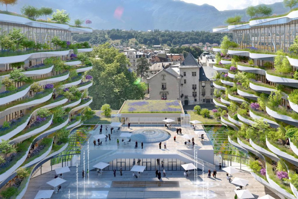 A francia Aix-Les-Bains-i lakosok által az interneten megszavazott épület terve. 