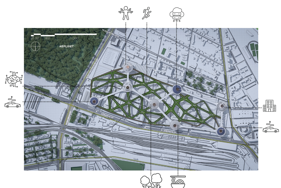 Ganz Futuro, Keleti Kulturális-Kereskedelmi Központ, Tervező : Trinh Hai Dang, Szent István Egyetem Ybl Miklós Építéstudományi Kar, Konzulens: Dr. Markó Balázs