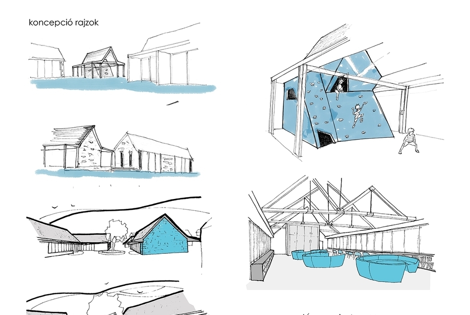 Koncepció, Szociális fejlesztő és integrációs központ, Macedónia, Prilep, Tervező: Mikus László, Pécsi Tudományegyetem, 2019.
