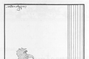 Károlyi Antal tusrajza a Megfagyott Muzsikusban, 1927. Forrás: Megfagyott muzsikusok 1898-1974, szerkesztő Gerle János, Bercsényi 28-30, 1987