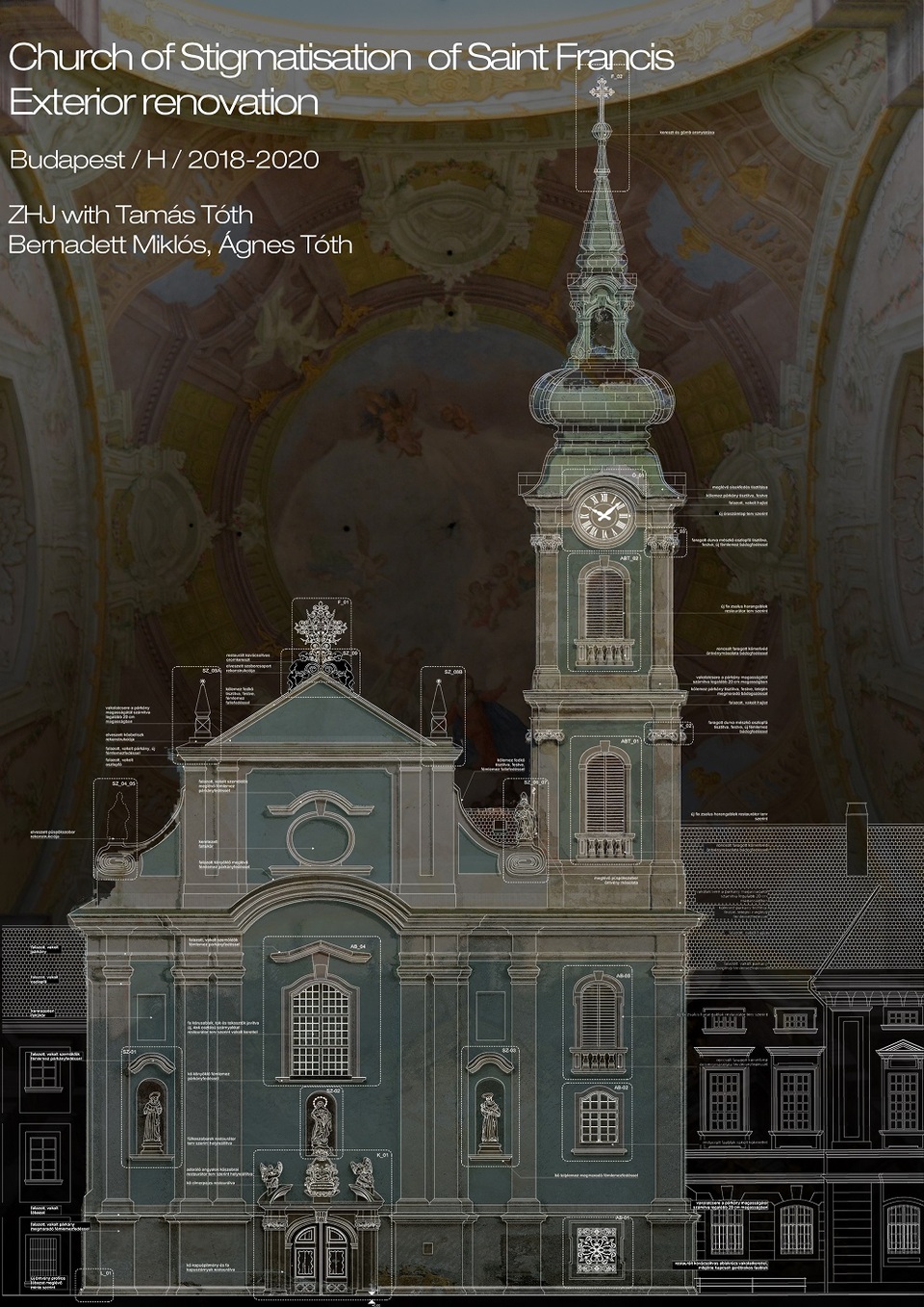 A Szent Ferenc sebei templom felújításának tervei, Tervezők: ZHJ Architects, 2020., Forrás: A ZHJ Architects hozzájárulásával