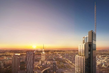 Varso Tower - építés alatt,  Építészet: Foster + Partners, Vizualizációk: az MFS hozzájárulásával.