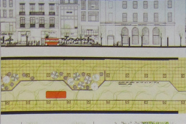 Manhatten forgalmának tanulmányozása, New York 48. utca és a Ginkelvan terve, 1970. Forrás: Centre Canadien d’Architecture
