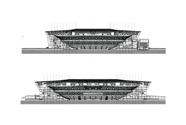 A-A és B-B metszet. Építész: Skardelli György (KÖZTI Zrt.)