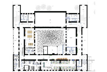 Az AKG Általános Iskola és Gimnázium földszinti alaprajz - terv: Fló Architects