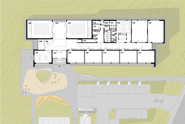 BME Balatonfüredi Tudáscentrum - terv: Patartics Zorán- földszinti alaprajz