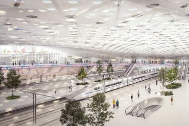 Xian új pályaudvara, nemzetközi tervpályázat. Építészet: LAB5 architects. Látványterv: AXION visual
