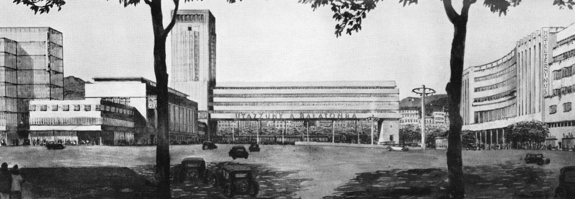 A Déli pályaudvar, Vágó József elképzelései szerint (Forrás: Vágó József: Budapest művészi újjáépítése, 1936)