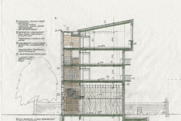 Csomay Zsófia és Kisberzsenyi-Nagy György: Műteremház terve a Reitter Ferenc utcába, 2005. Keresztmetszet