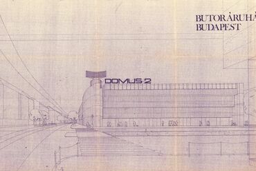Perspektíva. Építész tervezők: Lázár Antal, Reimholz Péter, 1970 – Lechner Tudásközpont, Dokumentációs Központ / Tervtár, Iparterv