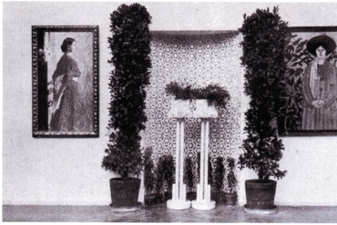 A Kéve II. kiállítása - Nemzeti Szalon 1909, Málnai Béla enteriőrje