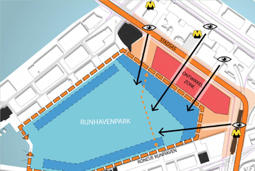 Rajz a rotterdami Rijnhaven  masterplanjához. Forrás: Barcode Architects