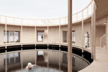 A Dehlin Brattgård Arkitekter víziója a fürdőre. Kép: Dehlin Brattgård Arkitekter, via Kallbadaren.se