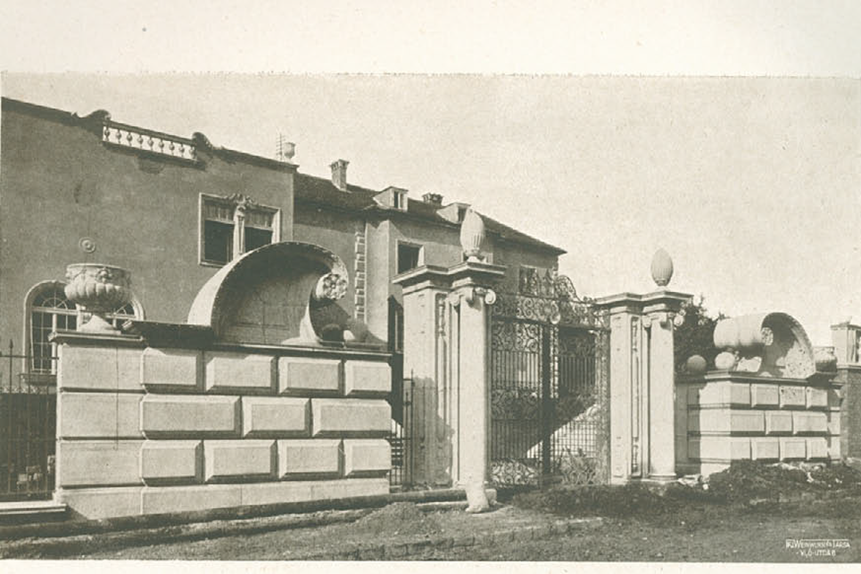 Garas utcai villa kapuja - terv: Málnai Béla, 1928