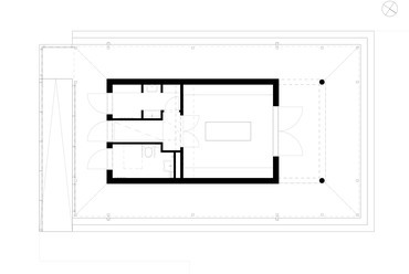 Dányádi Áron (d+ architect): Ravatalozó, Agárd (Gárdony). Alaprajz.