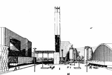 A Tête Défense  pályázatára beadott rajz. Forrás: Szabó János archívuma