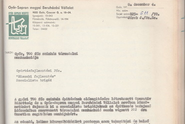 Köszönő levél, brigádnapló  1978 - forrás: Szolnoki József