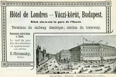 A London Szálló hirdetése 1890 körül. Forrás: Ilyenisvoltbudapest.hu 