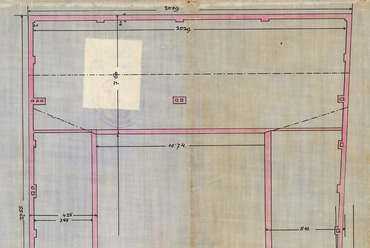 Az épület tetőszinti alaprajza. Forrás: MNL GYMSM Győri Levéltára Mosonmagyaróvári Fióklevéltára, IV.B.911.a. Magyaróvári járás Főszolgabírójának 1900/6748. sz.