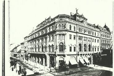 Az Országos Casino tekintélyes épülete Budapesten, 1900 körül. Kép: Magyar Kereskedelmi és Vendéglátóipari Múzeum, via MaNDA