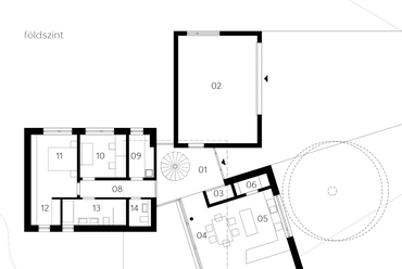  Budafoki családi ház, földszinti alaprajz - terv: Konkrét Stúdió 2017 
