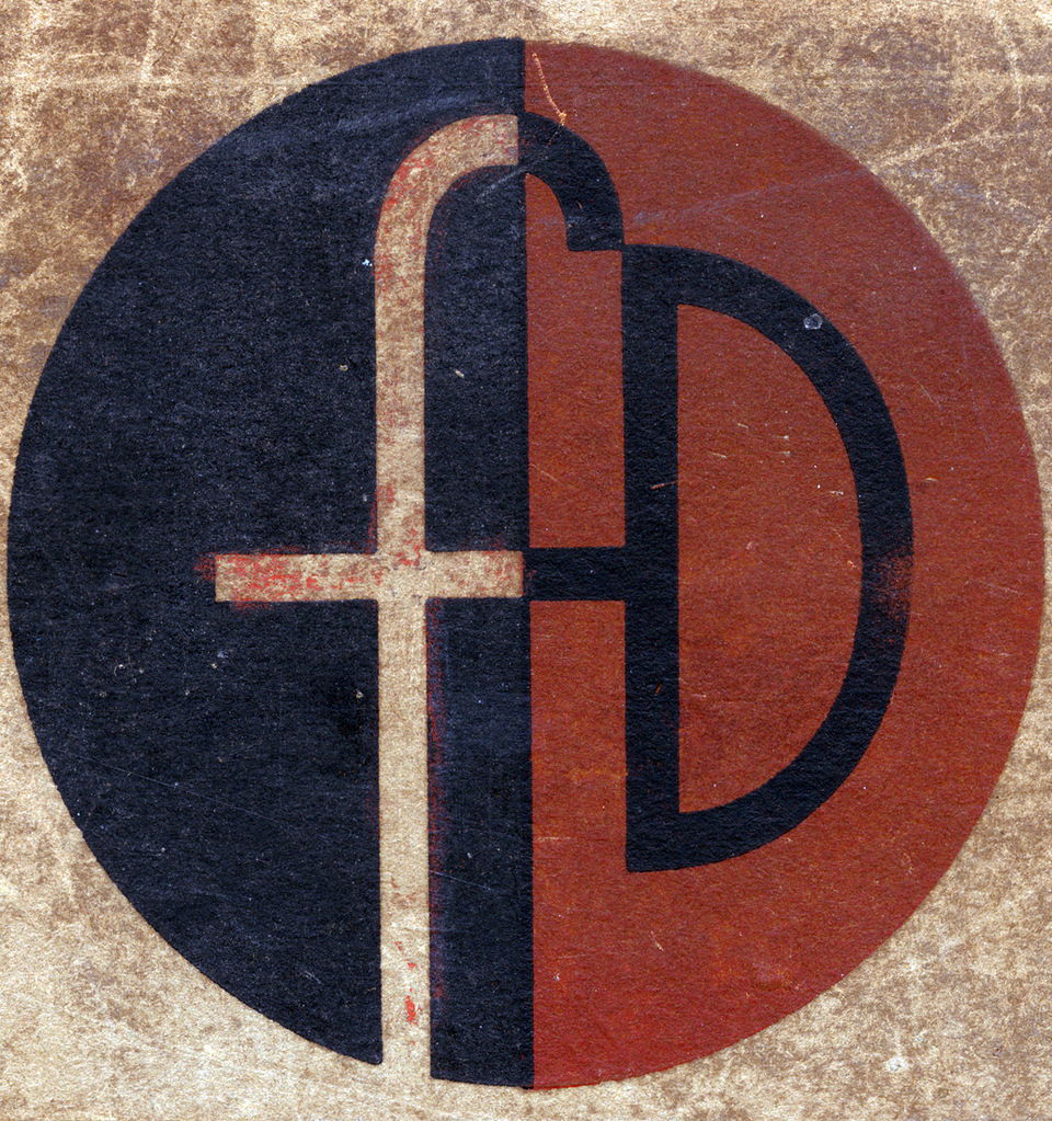 A „Fejér és Dános építési vállalkozók” emblémája (Fejér és Dános, 1931, Jubileumi kiadás)
