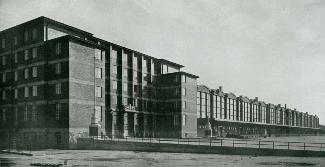 Budapest, Nagyvásártelep 1932-ben, tervező: Münnich Aladár, kivitelező: Fejér Lajos és Dános László (FSZEK, Budapest Gyűjtemény)