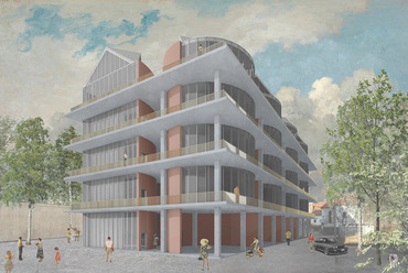 Ranolder hengerek - lakóépület terve Veszprémbe. Tervező és vizualizáció: Paradigma Ariadné. 