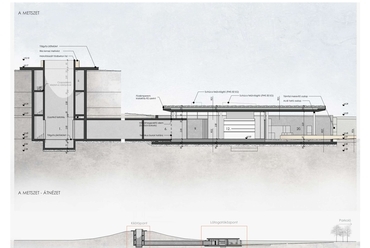 Metszet - Alföld piramisai látogatóközpont - építész: TóthA Máté