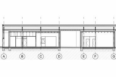 Metszet - Szivárvány utcai buszpályaudvar - építész: Dobos Botond, Kurucz Olívia