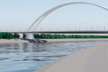 Új Ráckevei-Soroksári Duna-ág feletti híd – tervező: FŐMTERV. Kép: Budapest Fejlesztési Központ, ujdunahid.hu