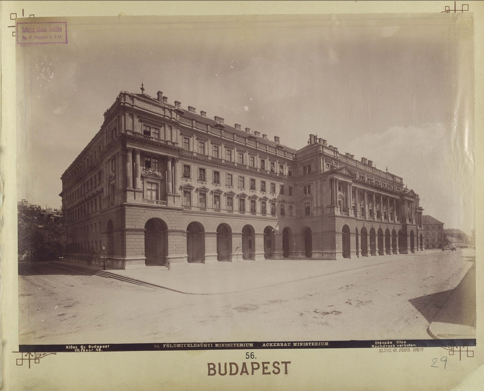 A Földművelésügyi Minisztérium épülete 1895-ben., Forrás: Fortepan / Budapest Főváros Levéltára. Levéltári jelzet: HU.BFL.XV.19.d.1.07.057