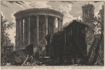 Piranesi sikeres művész volt, 41 évesen saját nyomdát nyitott munkái sokszorosítására. Giovanni Battista Piranesi: A tivoli Szibilla-templom látképe. 1761. Kép © Staatliche Museen zu Berlin, Kupferstichkabinett / Dietmar Katz